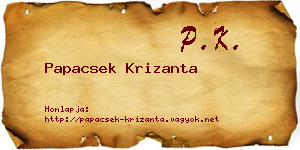 Papacsek Krizanta névjegykártya